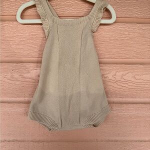 Knit Baby Romper - Beige
